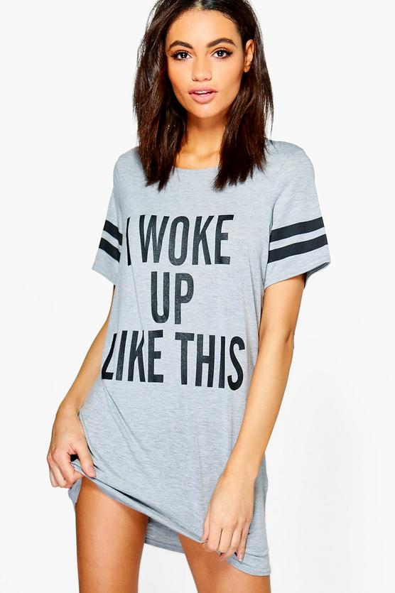 Tia I woke Up Like This Oversized Tee Night Dress